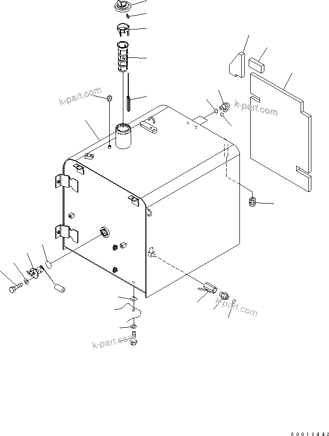 Komatsu parts book diagram for PC400-7-M1 S/N 50001-UP: FUEL TANK (WITH FUEL SELF SUPPLY PUMP)