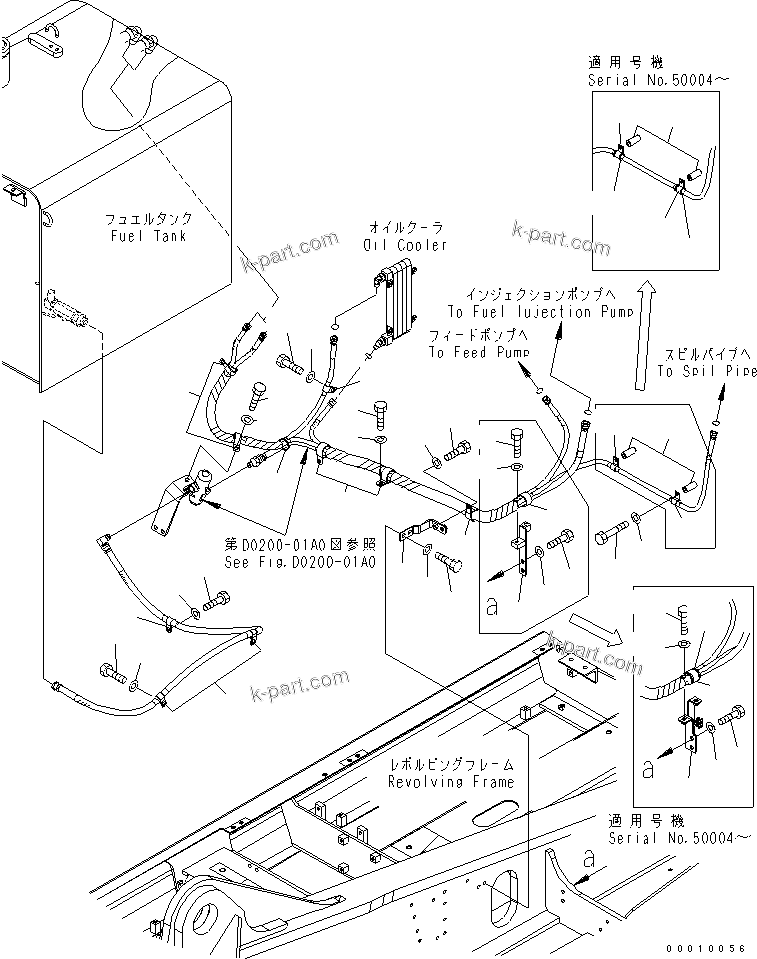 Komatsu parts book diagram for PC400-7-M1 S/N 50001-UP: FUEL LINE (2/2)