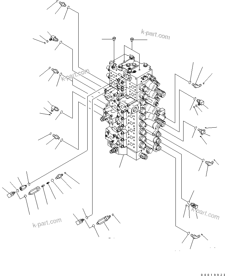 Komatsu parts book diagram for PC400-7-M1 S/N 50001-UP: MAIN VALVE (CONNECTING PARTS) (1/2) (2 ACTUATOR)