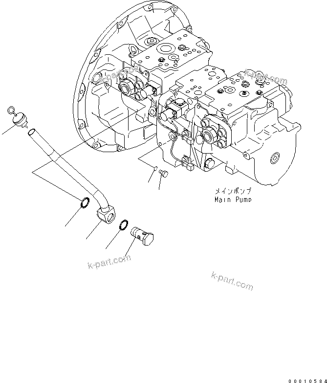 Komatsu parts book diagram for PC400-7-M1 S/N 50001-UP: MAIN PUMP (CONNECTING PARTS)