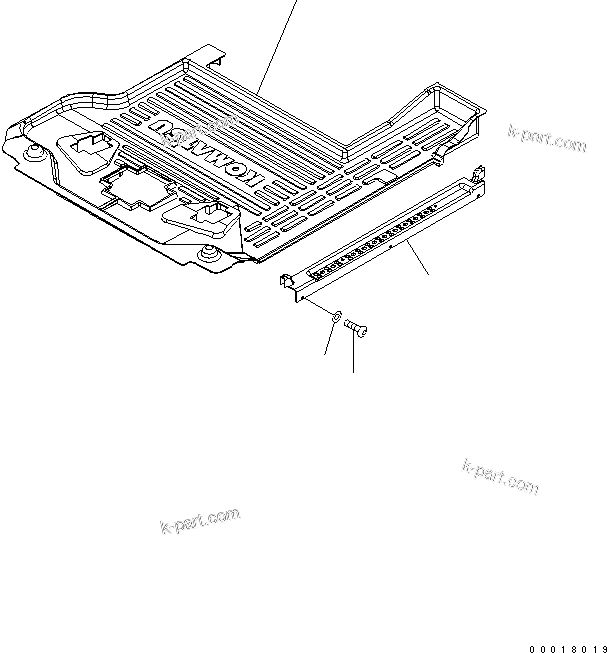 Komatsu parts book diagram for PC400-7-M1 S/N 50001-UP: FLOOR MAT (2 ACTUATOR)