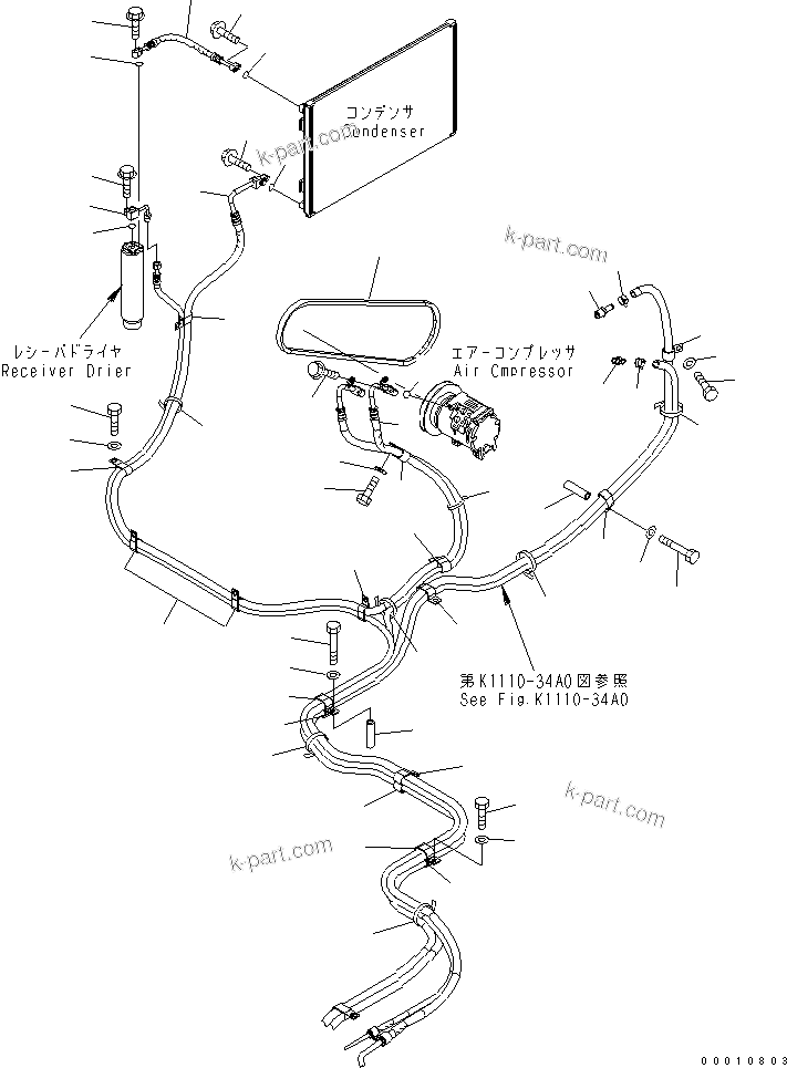 Komatsu parts book diagram for PC400-7-M1 S/N 50001-UP: AIR CONDITIONER (PIPING)