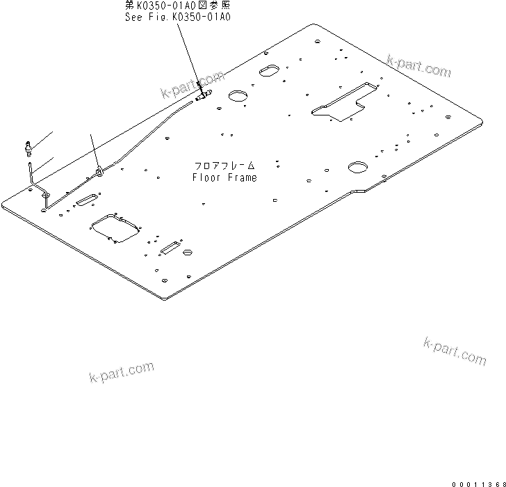 Komatsu parts book diagram for PC400-7-M1 S/N 50001-UP: FLOOR FRAME (OPERATOR'S CAB) (WINDW WASHER)