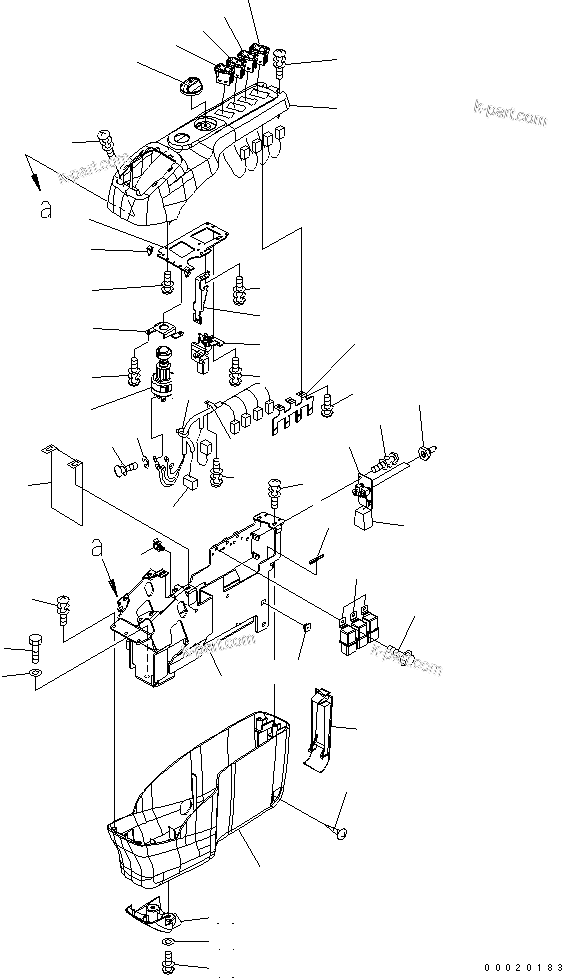 Komatsu parts book diagram for PC400-7-M1 S/N 50001-UP: FLOOR FRAME (OPERATOR'S CAB) (CONSOLE) (R.H.)