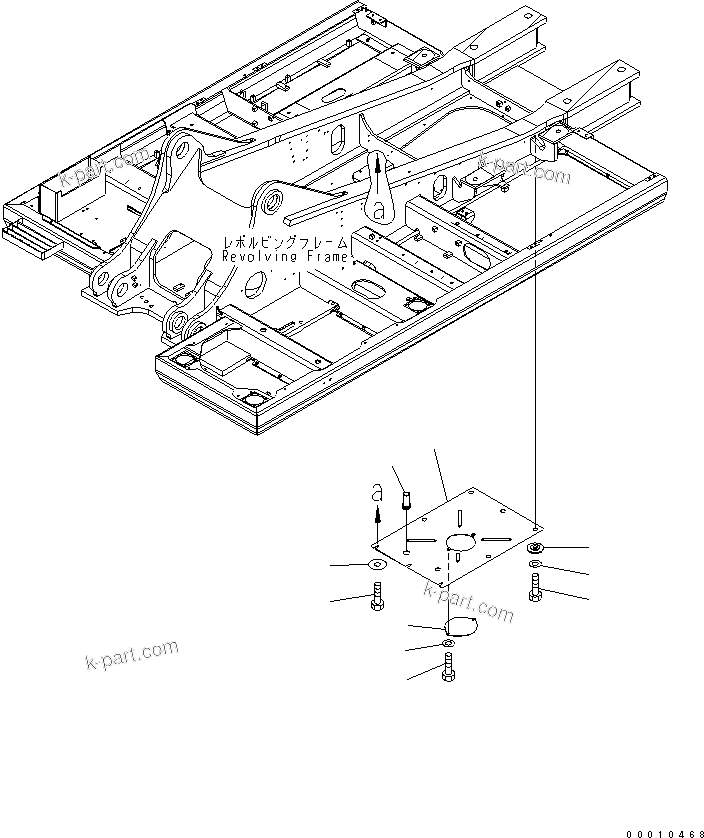 Komatsu parts book diagram for PC400-7-M1 S/N 50001-UP: UNDER COVER (REVOLVING FRAME) (CENTER)