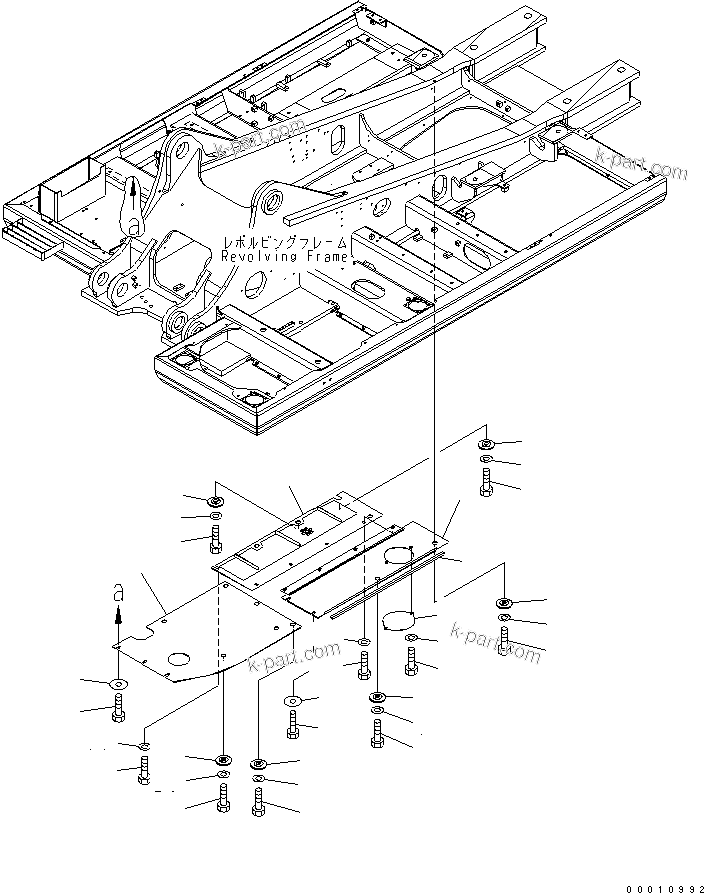 Komatsu parts book diagram for PC400-7-M1 S/N 50001-UP: UNDER COVER (HEAVY DUTY) (REVOLVING FRAME) (R.H.)