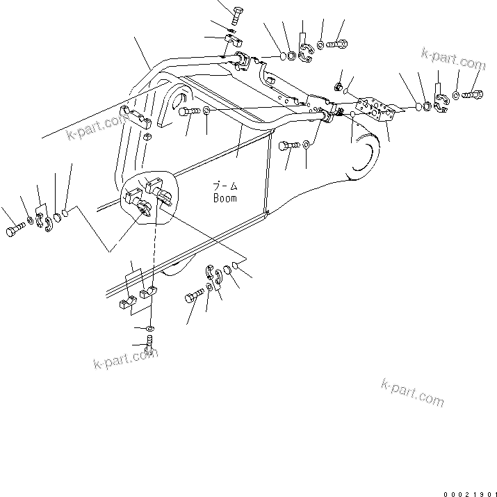 Komatsu parts book diagram for PC400-7-M1 S/N 50001-UP: BOOM (ARM CYLINDER LINE) (LOADER)