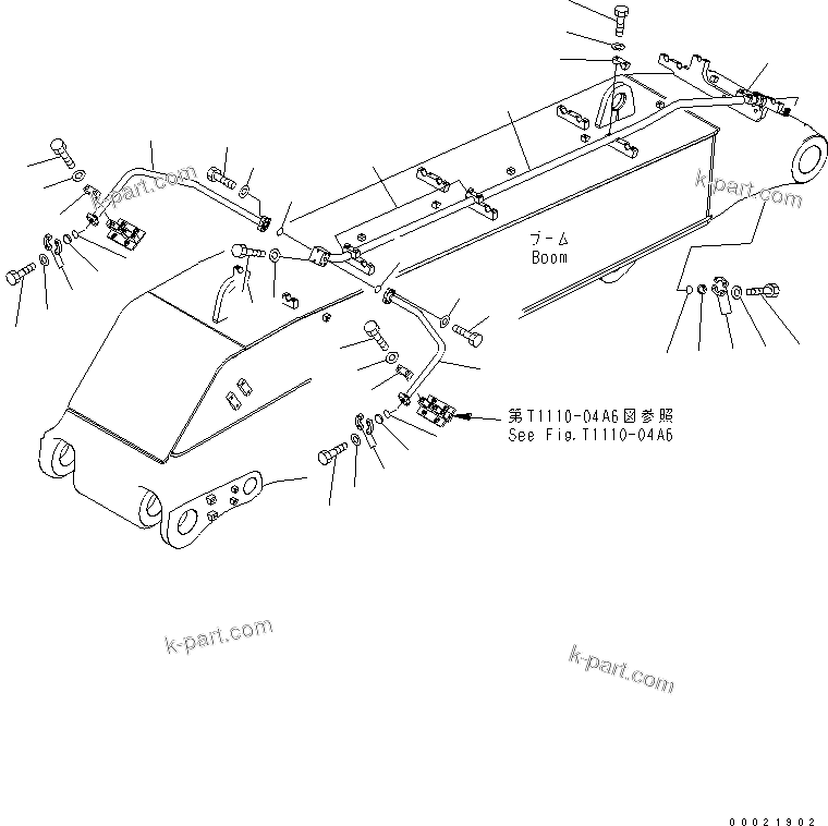 Komatsu parts book diagram for PC400-7-M1 S/N 50001-UP: BOOM (BUCKET CYLINDER HEAD LINE) (LOADER)