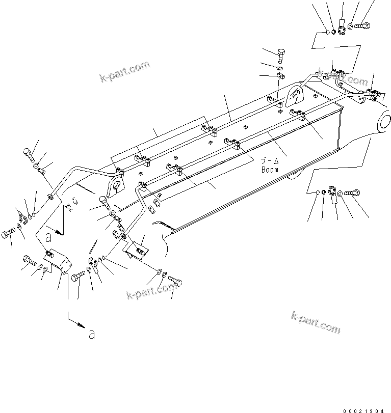 Komatsu parts book diagram for PC400-7-M1 S/N 50001-UP: BOOM (BUCKET CYLINDER BOTTOM LINE) (LOADER)