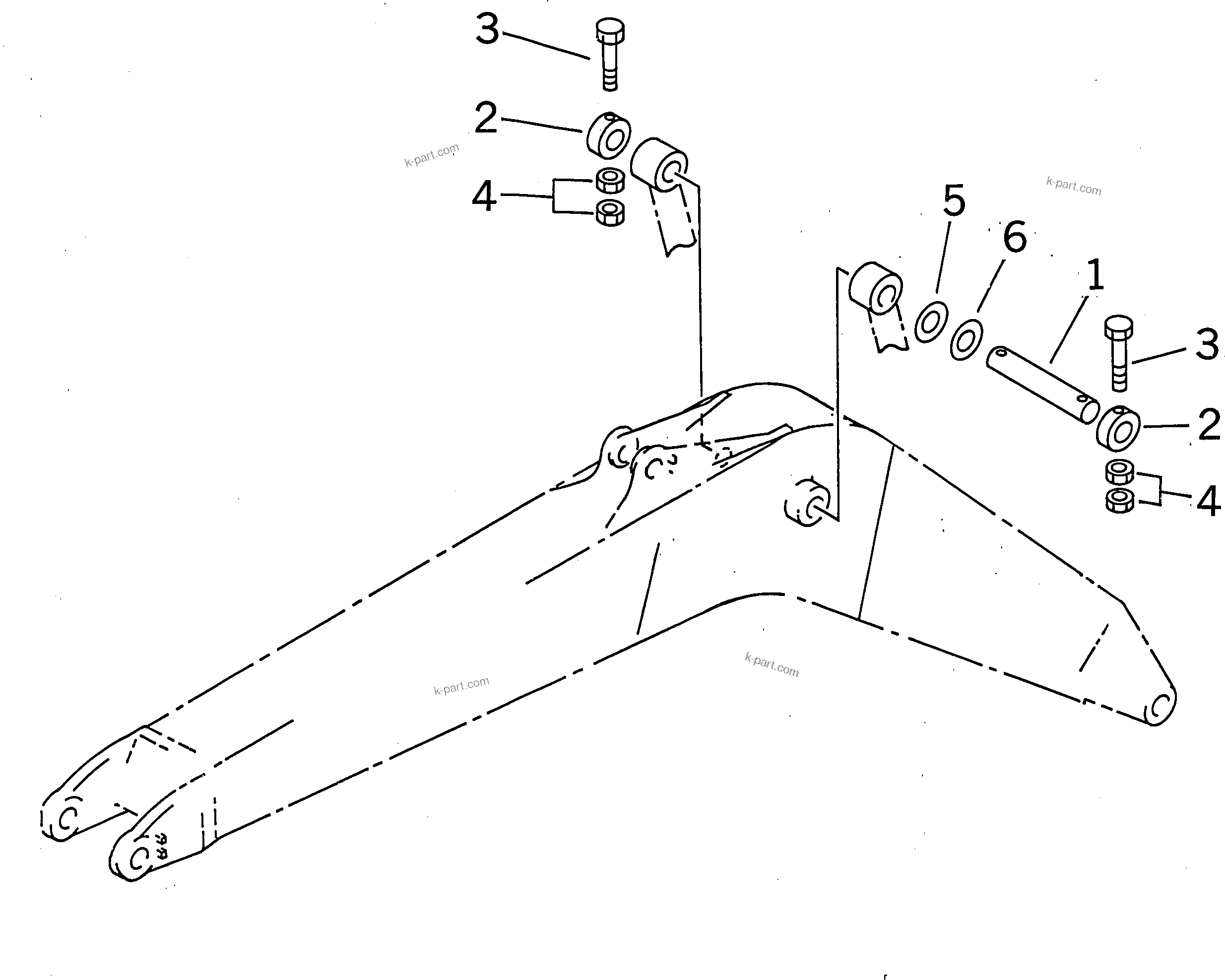 Komatsu parts book diagram for PC400-7-M1 S/N 50001-UP: B00M CYLINDER TOP PIN (100 HOURS LUBRICATING)