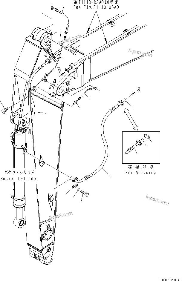 Komatsu parts book diagram for PC400-7-M1 S/N 50001-UP: ARM (BUCKET CYLINDER HOSE) (HEAVY DUTY)