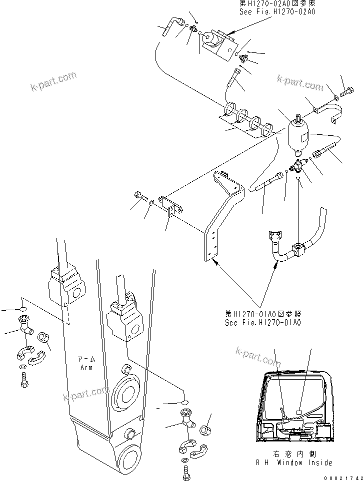 Komatsu parts book diagram for PC400-7-M1 S/N 50001-UP: BREAKER ADAPTER (FOR MONTABER)(#50005-)