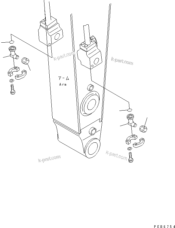 Komatsu parts book diagram for PC400-7-M1 S/N 50001-UP: BREAKER ADAPTER (FOR OKADA)