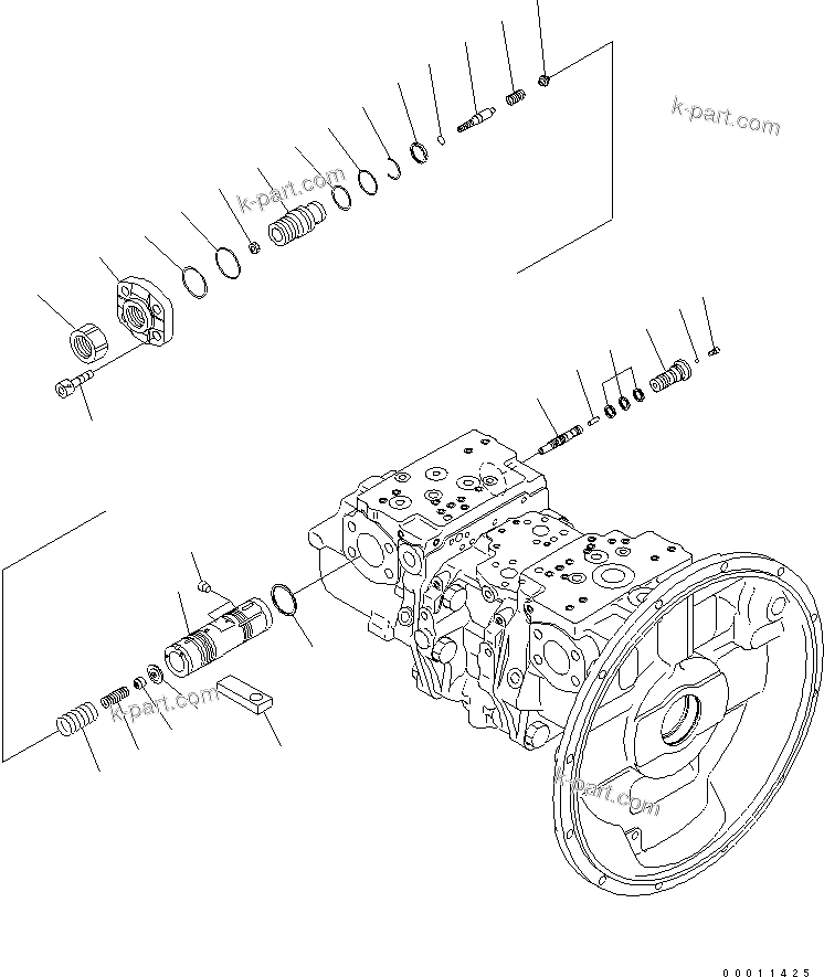 Komatsu parts book diagram for PC400-7-M1 S/N 50001-UP: MAIN PUMP (8/11)