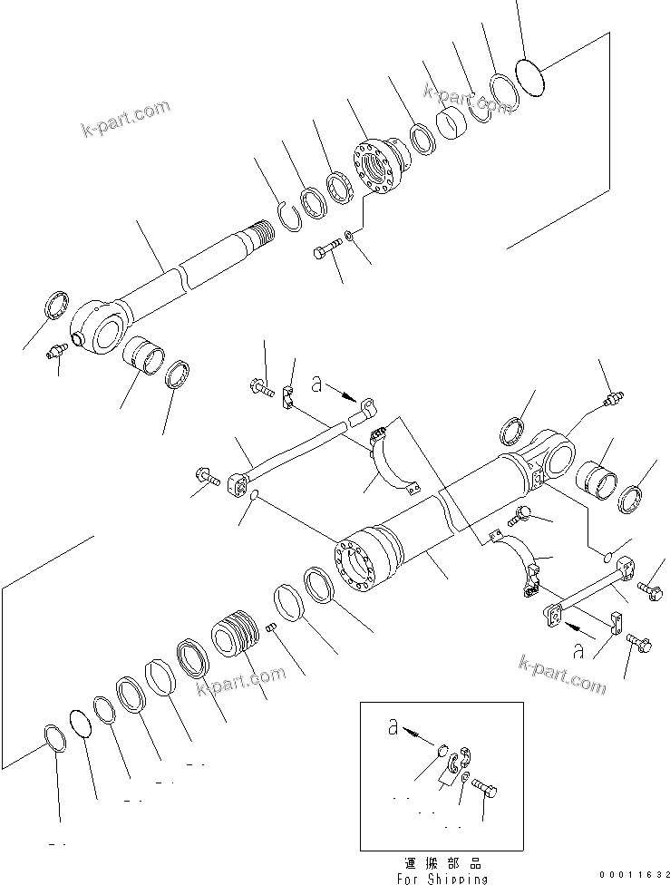 Komatsu parts book diagram for PC400-7-M1 S/N 50001-UP: BUCKET CYLINDER