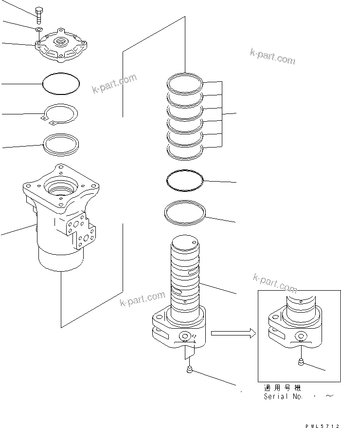 Komatsu parts book diagram for PC400-7-M1 S/N 50001-UP: SWIVEL JOINT