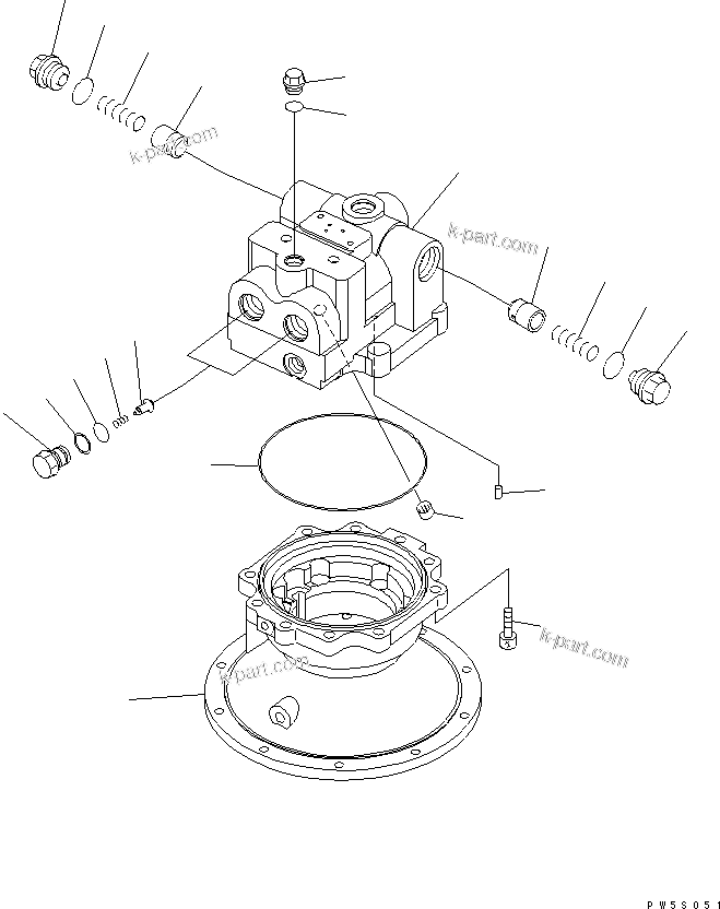 Komatsu parts book diagram for PC400-7-M1 S/N 50001-UP: SWING MOTOR (1/3)