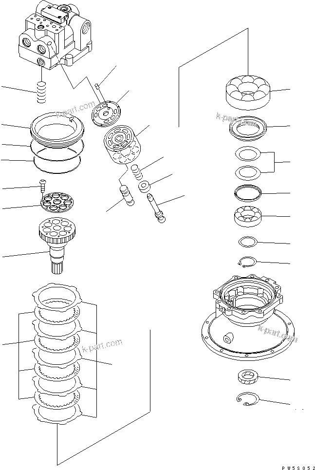 Komatsu parts book diagram for PC400-7-M1 S/N 50001-UP: SWING MOTOR (2/3)