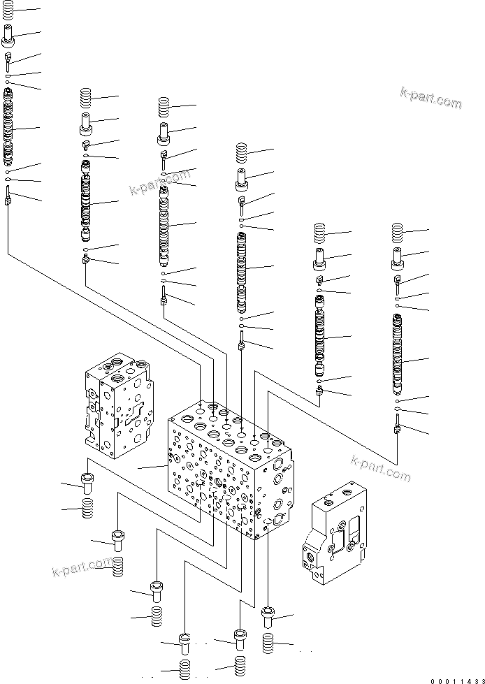 Komatsu parts book diagram for PC400-7-M1 S/N 50001-UP: MAIN VALVE (1-ACTUATOR) (1/20)