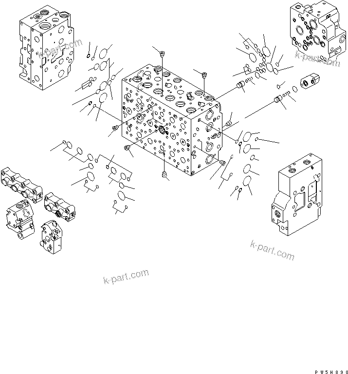 Komatsu parts book diagram for PC400-7-M1 S/N 50001-UP: MAIN VALVE (1-ACTUATOR) (4/20)