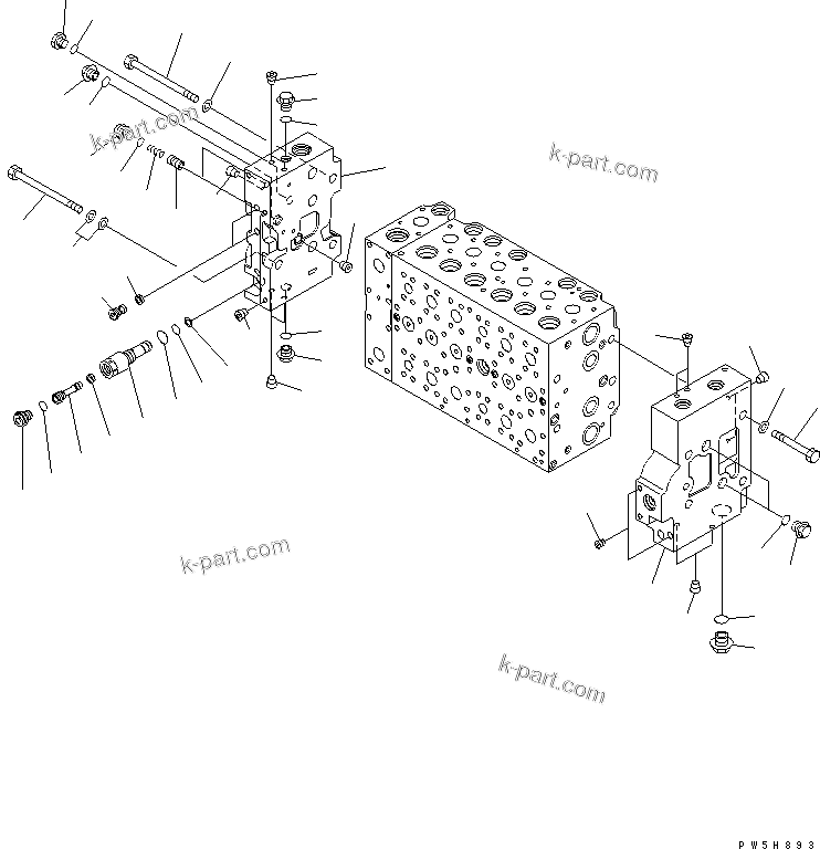 Komatsu parts book diagram for PC400-7-M1 S/N 50001-UP: MAIN VALVE (1-ACTUATOR) (7/20)