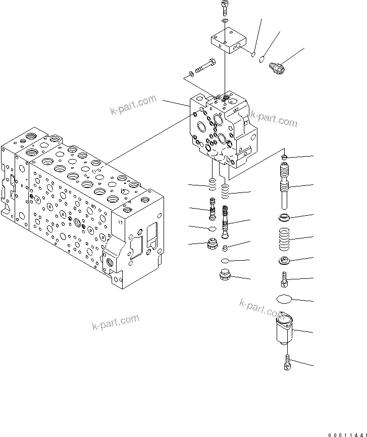 Komatsu parts book diagram for PC400-7-M1 S/N 50001-UP: MAIN VALVE (1-ACTUATOR) (13/20)