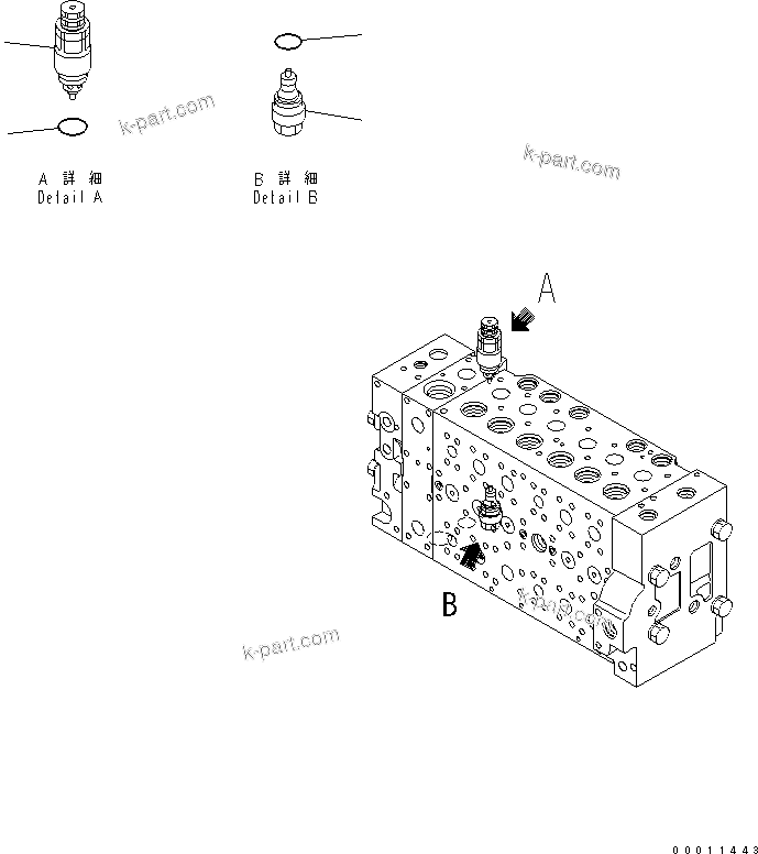 Komatsu parts book diagram for PC400-7-M1 S/N 50001-UP: MAIN VALVE (1-ACTUATOR) (19/20)