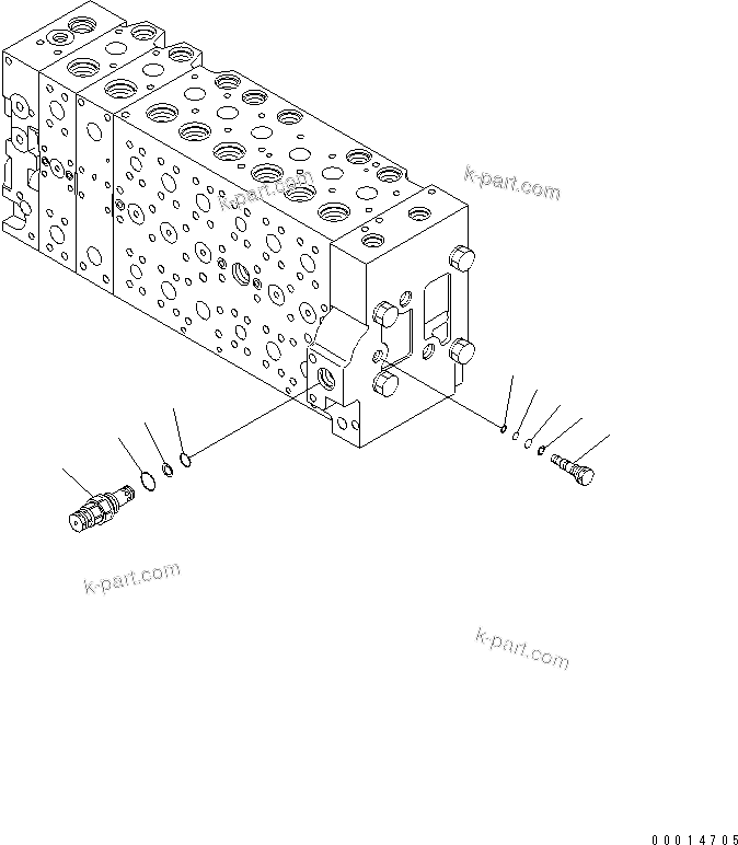 Komatsu parts book diagram for PC400-7-M1 S/N 50001-UP: MAIN VALVE (2-ACTUATOR) (11/23)