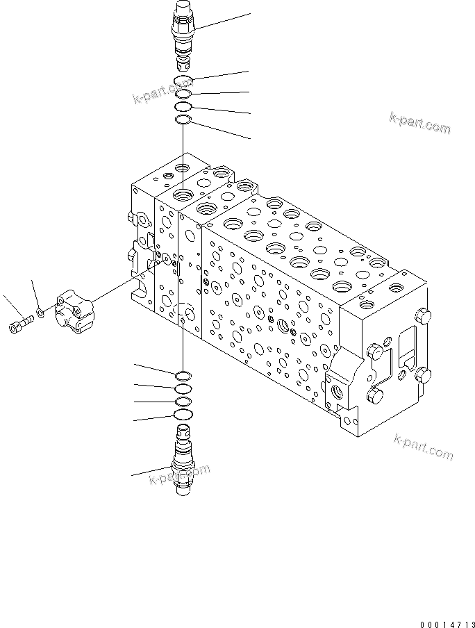 Komatsu parts book diagram for PC400-7-M1 S/N 50001-UP: MAIN VALVE (2-ACTUATOR) (22/23)