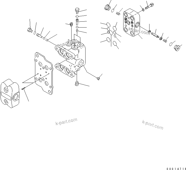 Komatsu parts book diagram for PC400-7-M1 S/N 50001-UP: PPC VALVE (FOR TRAVEL) (2/2)
