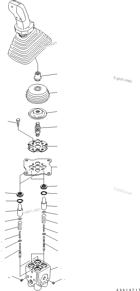 Komatsu parts book diagram for PC400-7-M1 S/N 50001-UP: WORK EQUIPMENT LEVER (1/2) (L.H.) (FOR LOADER)