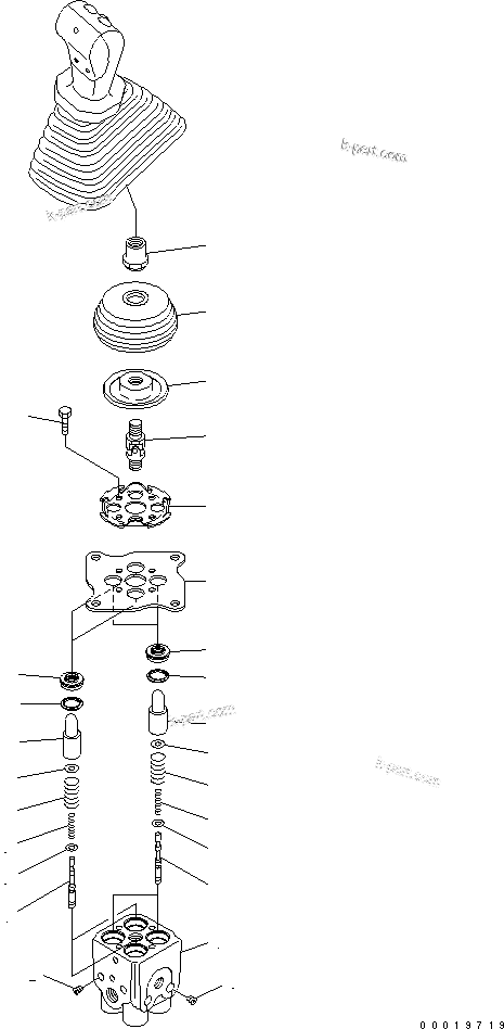 Komatsu parts book diagram for PC400-7-M1 S/N 50001-UP: WORK EQUIPMENT LEVER (1/2) (R.H.) (FOR LOADER)