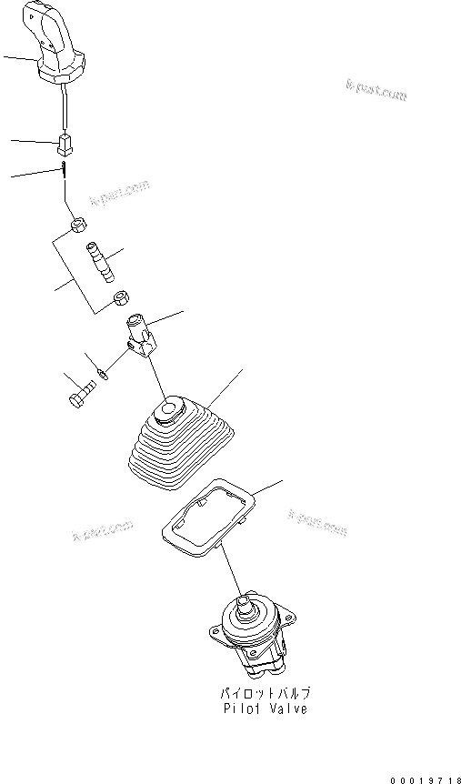 Komatsu parts book diagram for PC400-7-M1 S/N 50001-UP: WORK EQUIPMENT LEVER (2/2) (L.H.) (FOR LOADER)