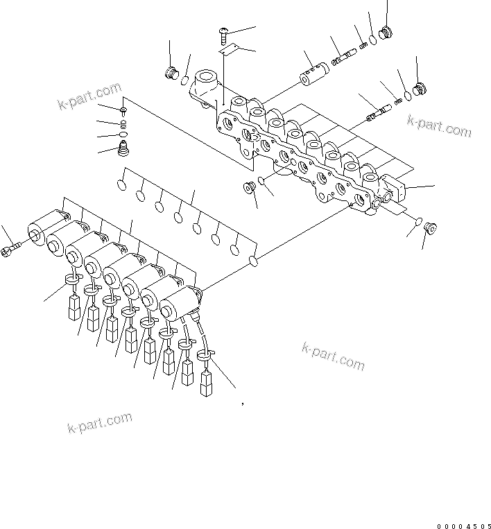Komatsu parts book diagram for PC400-7-M1 S/N 50001-UP: SOLENOID VALVE (INNER PARTS)