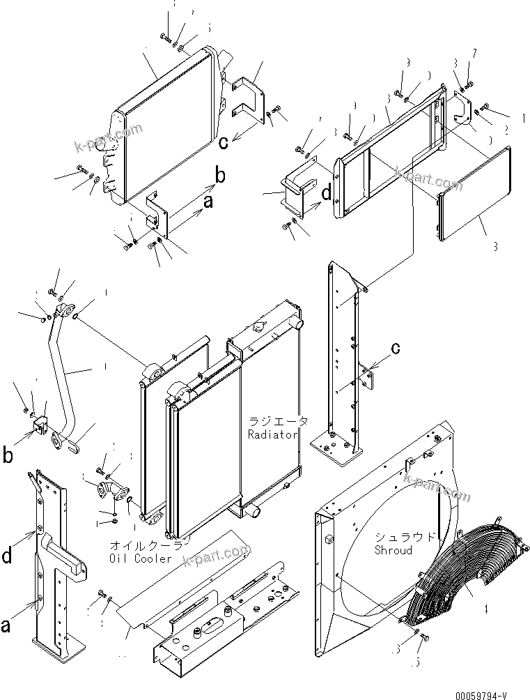 Komatsu parts book diagram for PC400-7E0 S/N 60001-UP (ecot3): COOLING (AFTER COOLER AND CONDENSER)(#60053-)