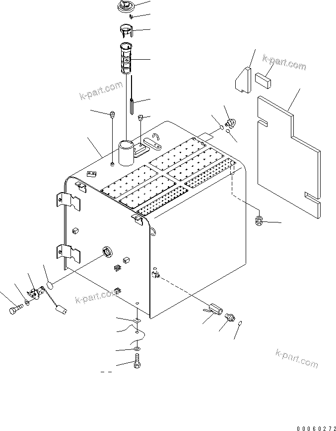 Komatsu parts book diagram for PC400-7E0 S/N 60001-UP (ecot3): FUEL TANK (FOR FUEL REFILL PUMP)(#60001-60065)