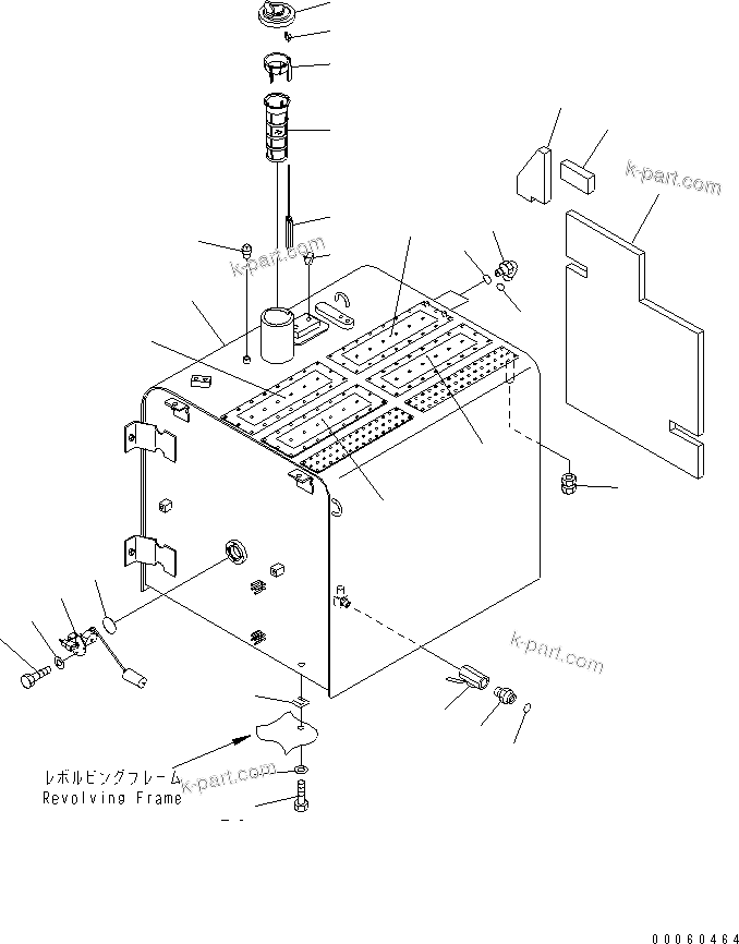 Komatsu parts book diagram for PC400-7E0 S/N 60001-UP (ecot3): FUEL TANK (FOR FUEL REFILL PUMP)(#60066-)