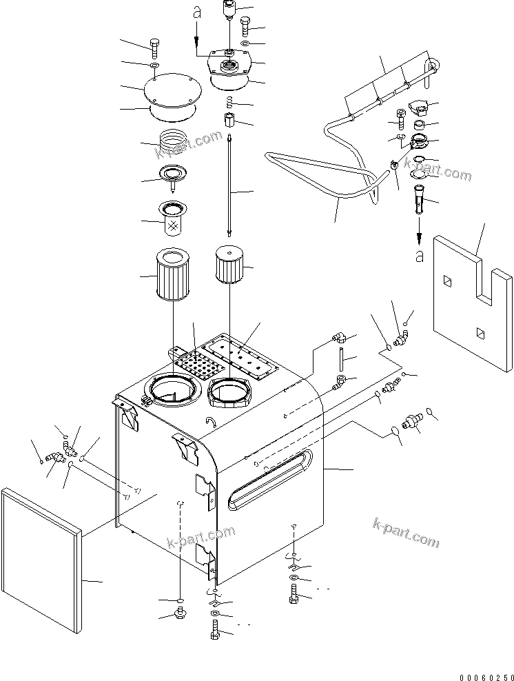 Komatsu parts book diagram for PC400-7E0 S/N 60001-UP (ecot3): HYDRAULIC TANK(#60066-)