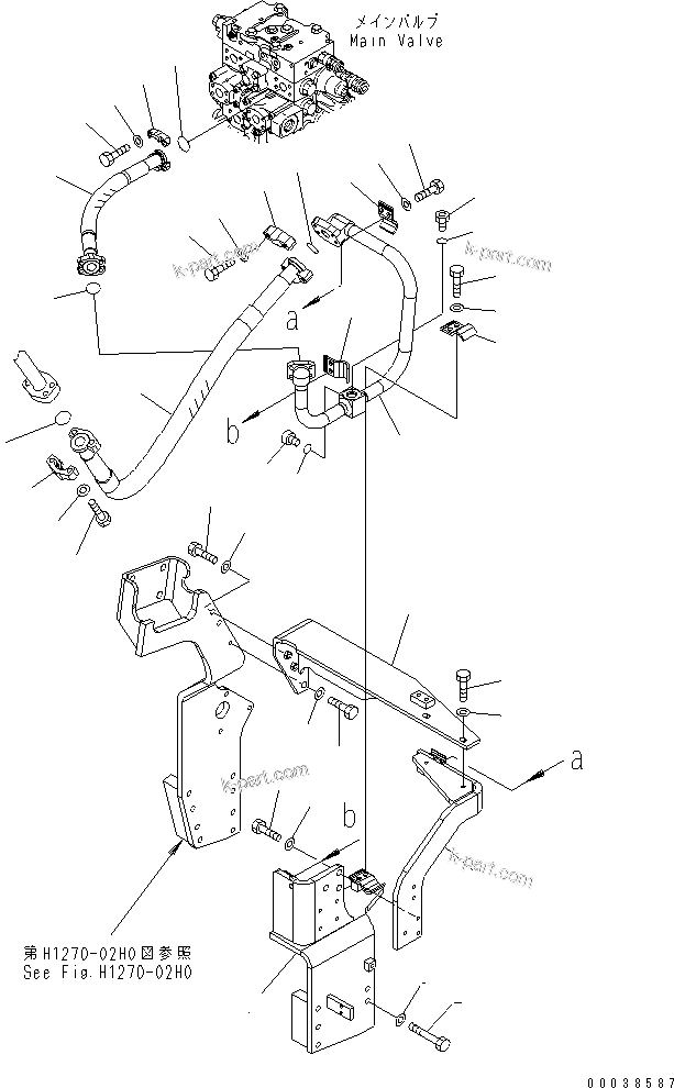 Komatsu parts book diagram for PC400-7E0 S/N 60001-UP (ecot3): ATTACHMENT LINES (MAIN L.H.) (1 ACTUATOR)