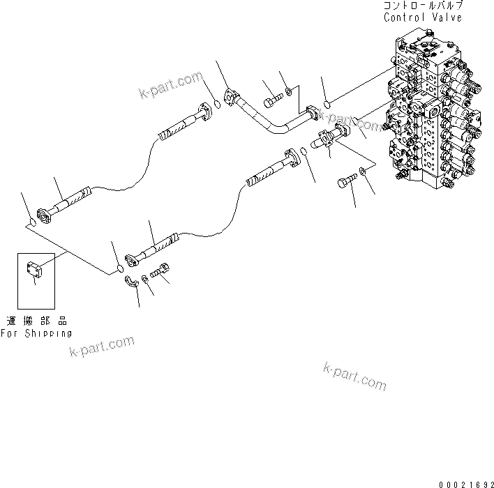 Komatsu parts book diagram for PC400-7E0 S/N 60001-UP (ecot3): ATTACHMENT ADDITIONAL LINES (1 ACTUATOR) (FOR LOADER)