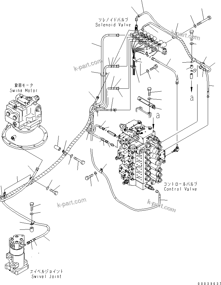 Komatsu parts book diagram for PC400-7E0 S/N 60001-UP (ecot3): SOLENOID VALVE (HOSE AND BRACKET)