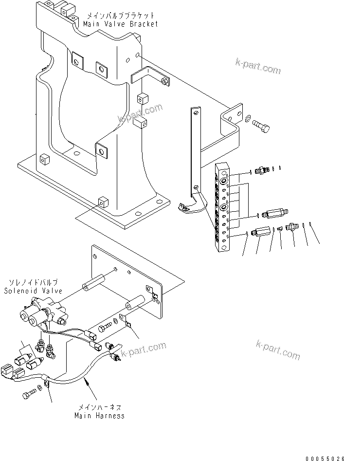 Komatsu parts book diagram for PC400-7E0 S/N 60001-UP (ecot3): SOLENOID VALVE (PRESSURE SWITCH) (FOR LOADER)