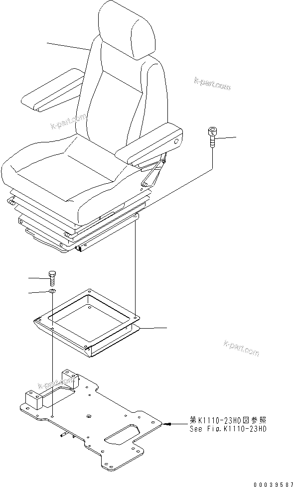 Komatsu parts book diagram for PC400-7E0 S/N 60001-UP (ecot3): OPERATOR'S SEAT (LEATHER)