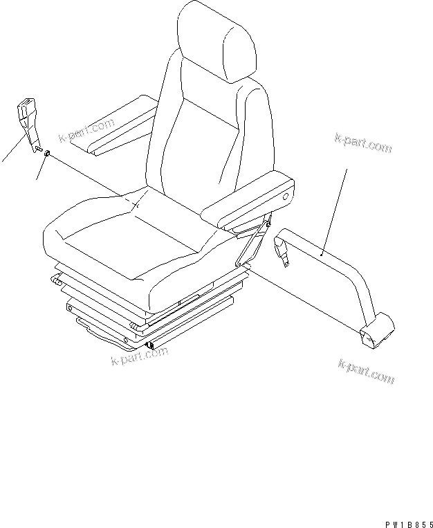 Komatsu parts book diagram for PC400-7E0 S/N 60001-UP (ecot3): SEAT BELT (48MM WIDE)