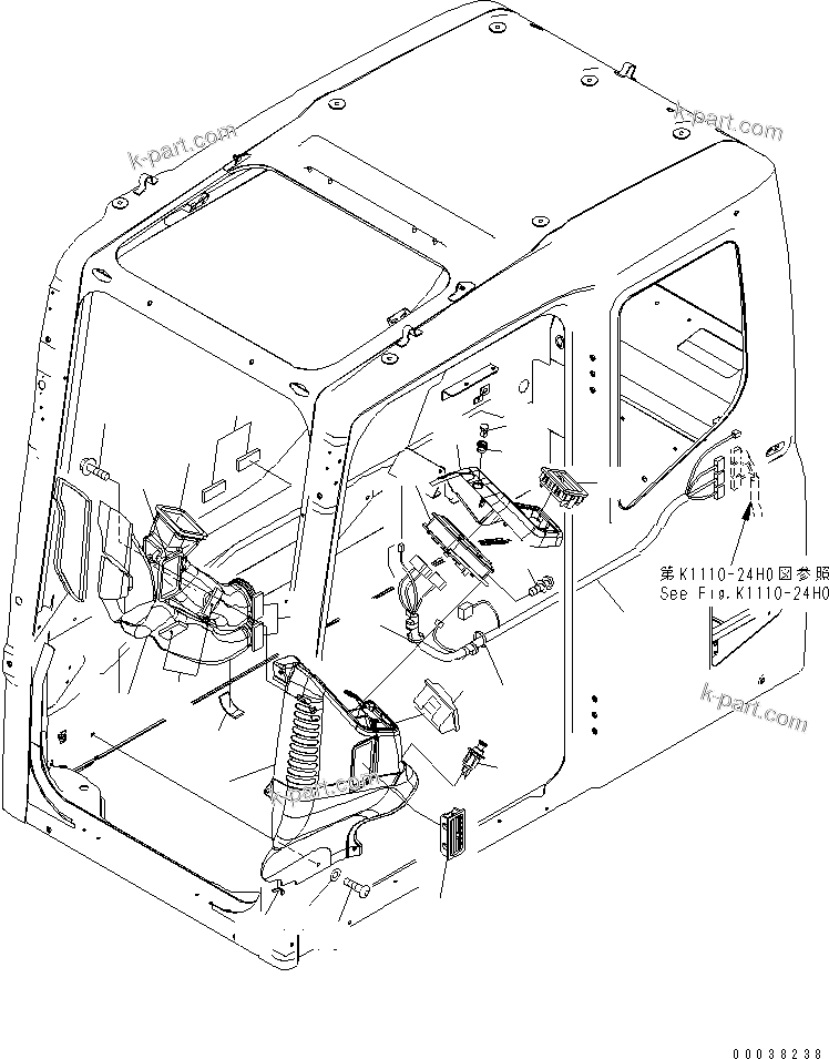 Komatsu parts book diagram for PC400-7E0 S/N 60001-UP (ecot3): FLOOR FRAME (OPERATOR'S CAB) (MONITOR SYSTEM) (WITH MULTI MONITOR) (FOR NORTH AMERICA)