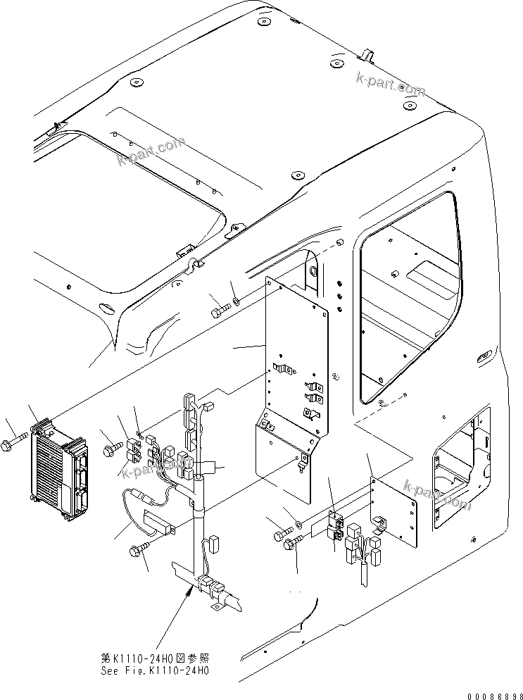 Komatsu parts book diagram for PC400-7E0 S/N 60001-UP (ecot3): FLOOR FRAME (OPERATOR'S CAB) (SUB PANEL)(#60001-65364)