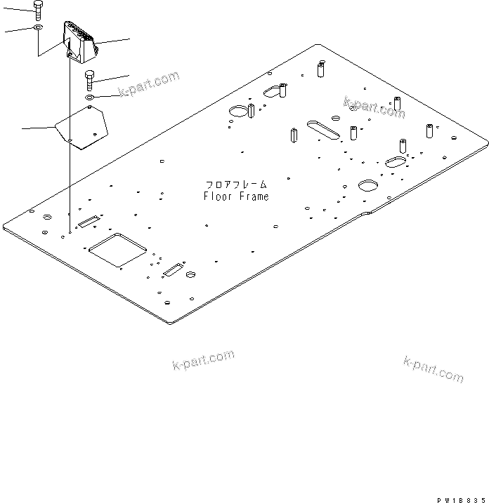Komatsu parts book diagram for PC400-7E0 S/N 60001-UP (ecot3): FLOOR FRAME (OPERATOR'S CAB) (FOOT REST) (R.H.)