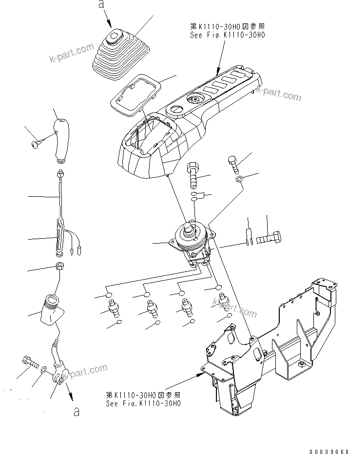 Komatsu parts book diagram for PC400-7E0 S/N 60001-UP (ecot3): FLOOR FRAME (OPERATOR'S CAB) (LEVER AND VALVE) (R.H.) (FOR NORTH AMERICA)