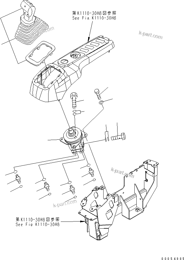 Komatsu parts book diagram for PC400-7E0 S/N 60001-UP (ecot3): FLOOR FRAME (OPERATOR'S CAB) (LEVER AND VALVE) (R.H.) (FE LOADER)