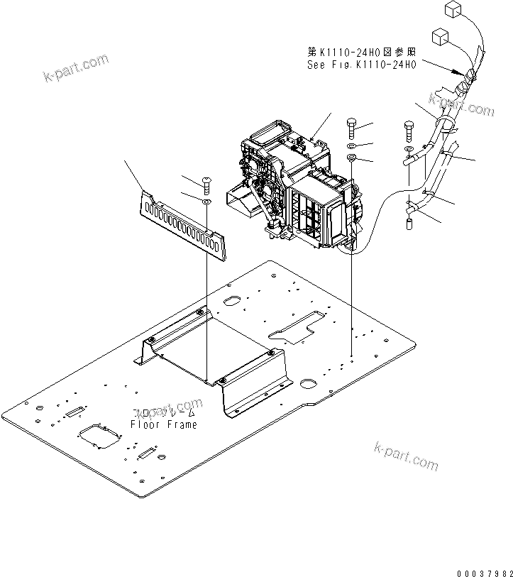 Komatsu parts book diagram for PC400-7E0 S/N 60001-UP (ecot3): FLOOR FRAME (OPERATOR'S CAB) (AIR CONDITIONER AND FOOT COVER)